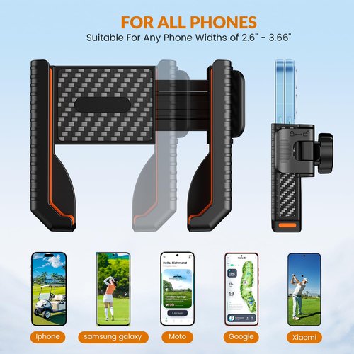 Magnetic Golf Cart Phone Holder, Golf Cart Accessories for Men/Women, 360°Rotation & Super Strong Magnet Keep Phone Safe and in Place. Perfect Golf Gifts & Compatibility with All Phones