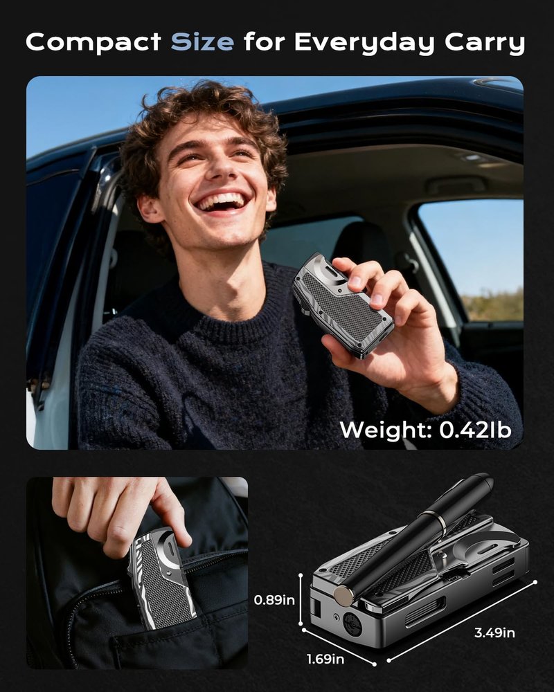 Torch Lighter with Straight Cutter and Holder, Dual Jet Windproof Butane Lighter, All in One Refillable Lighter with Built in Punch, Portable for Outdoor Travel, Gifts for Men
