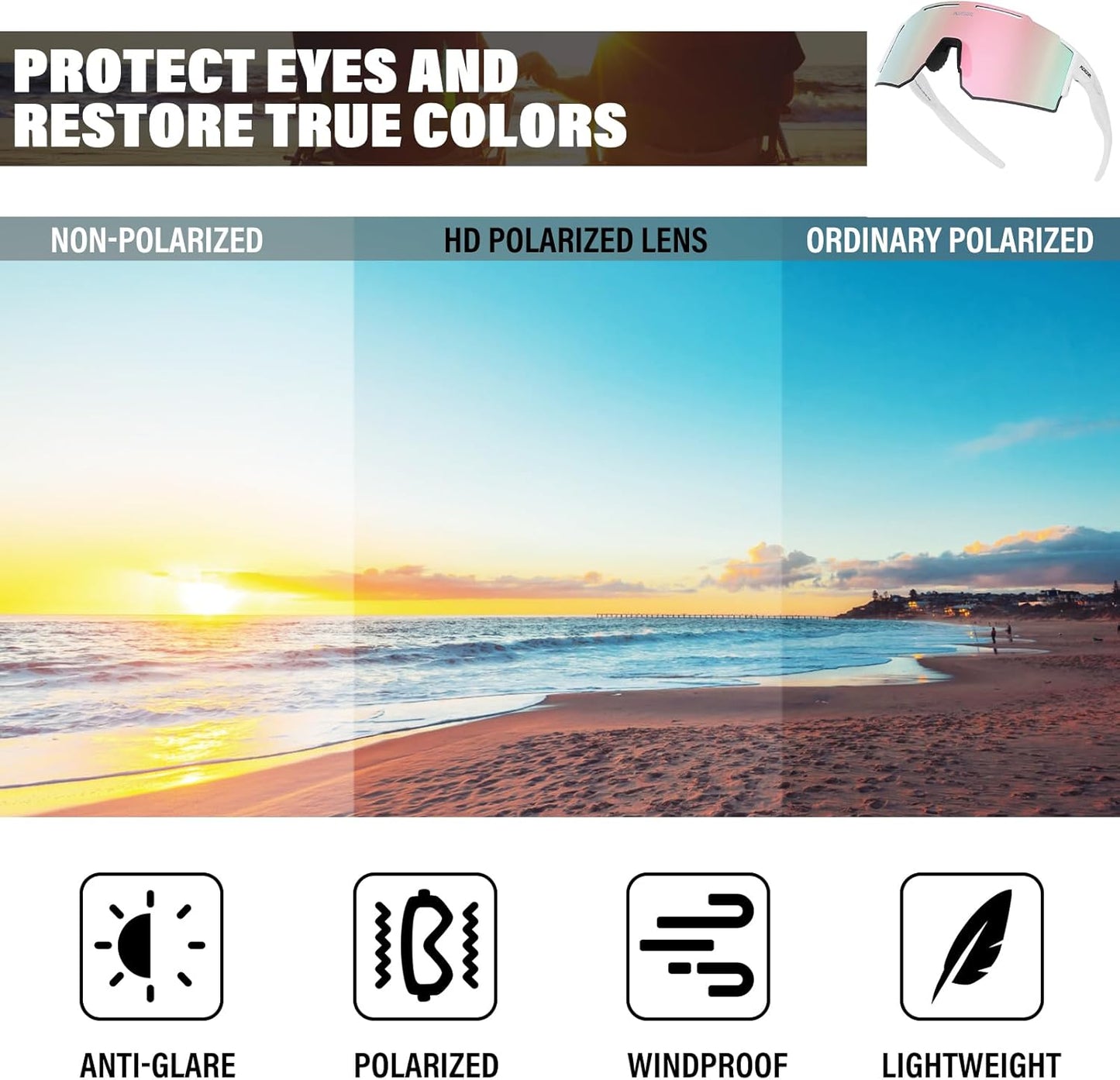 Skiennix Sports Polarized Sunglasses - UV400 Protection for Cycling, Running & Golf | Unisex Design