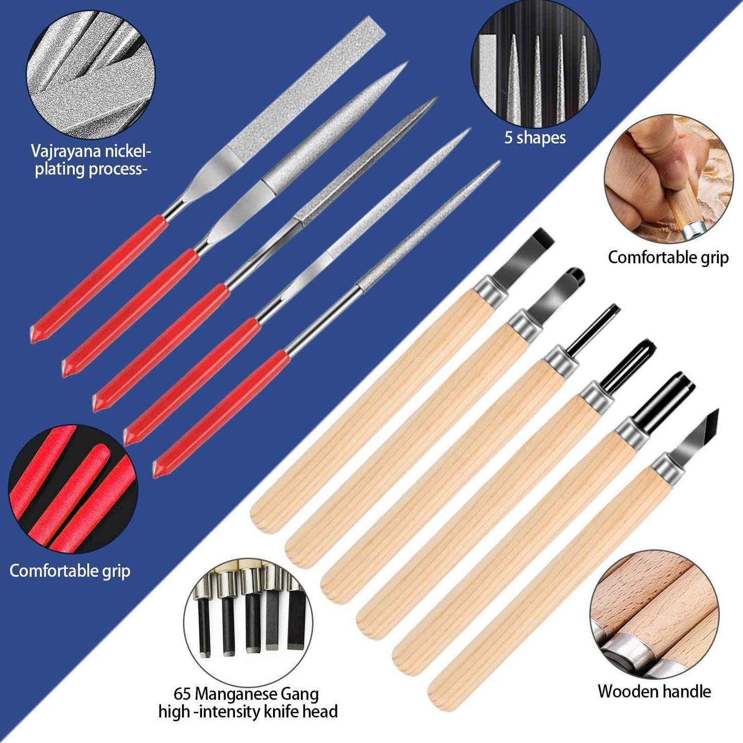 Miluosong 25pcs Precisio with Deburring Tool, Craft Knife,hand File,Carving Knife Suitable for sanding, carving, modeling, cutting, scraping,3D Printing Deburring kit