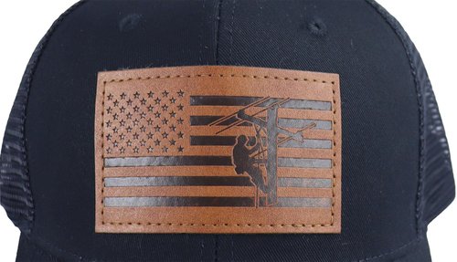 Lineman Gifts for Men, Lineman Accessories American Flag Trucker Hat, Electrician Baseball Cap, Fathers Day Retirement Birthday Gifts for Dad Papa Black