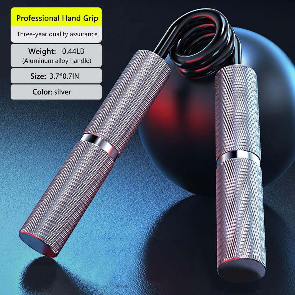 WANSPOORTS Silver Metal Grip Strength Trainer, Hand Grips Strengthener Kit (11Pack), No Slip Hand Extension Exerciser, Wrist Forearm Strengthener with Grip Tape for Strength Training, Exercise, Injury Recovery (7Pack(50+100+150+200+250+300+350LB))