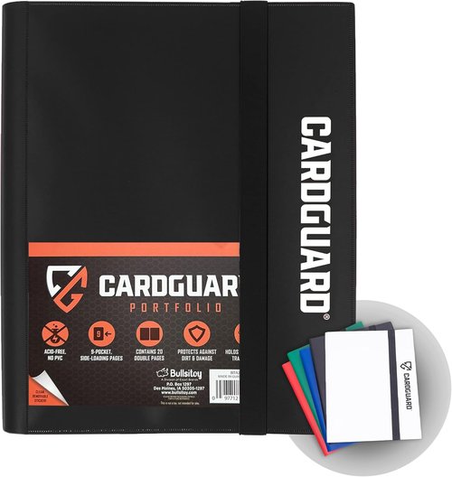 CardGuard Trading Card Binder Pro-Folio - Durable 9 Pocket Side-Loading Album for Pokémon, YuGiOh, MTG & Sports Cards - Black