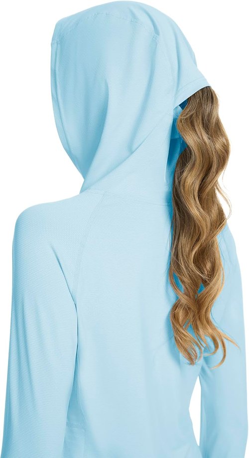 Bashafo Women's UPF 50+ Long Sleeve Sun Hoodie - Lightweight UV Protection for Hiking & Outdoor Activities