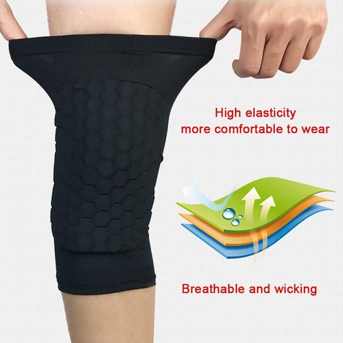Knee Compression Pads,Basketball Knee Pads with Honeycomb Padding, Breathable and Non-Slip Knee Pads for Volleyball Gym Running Workout Sports, Hex Knee Pads Sleeves for Men and Women M (A Pair)