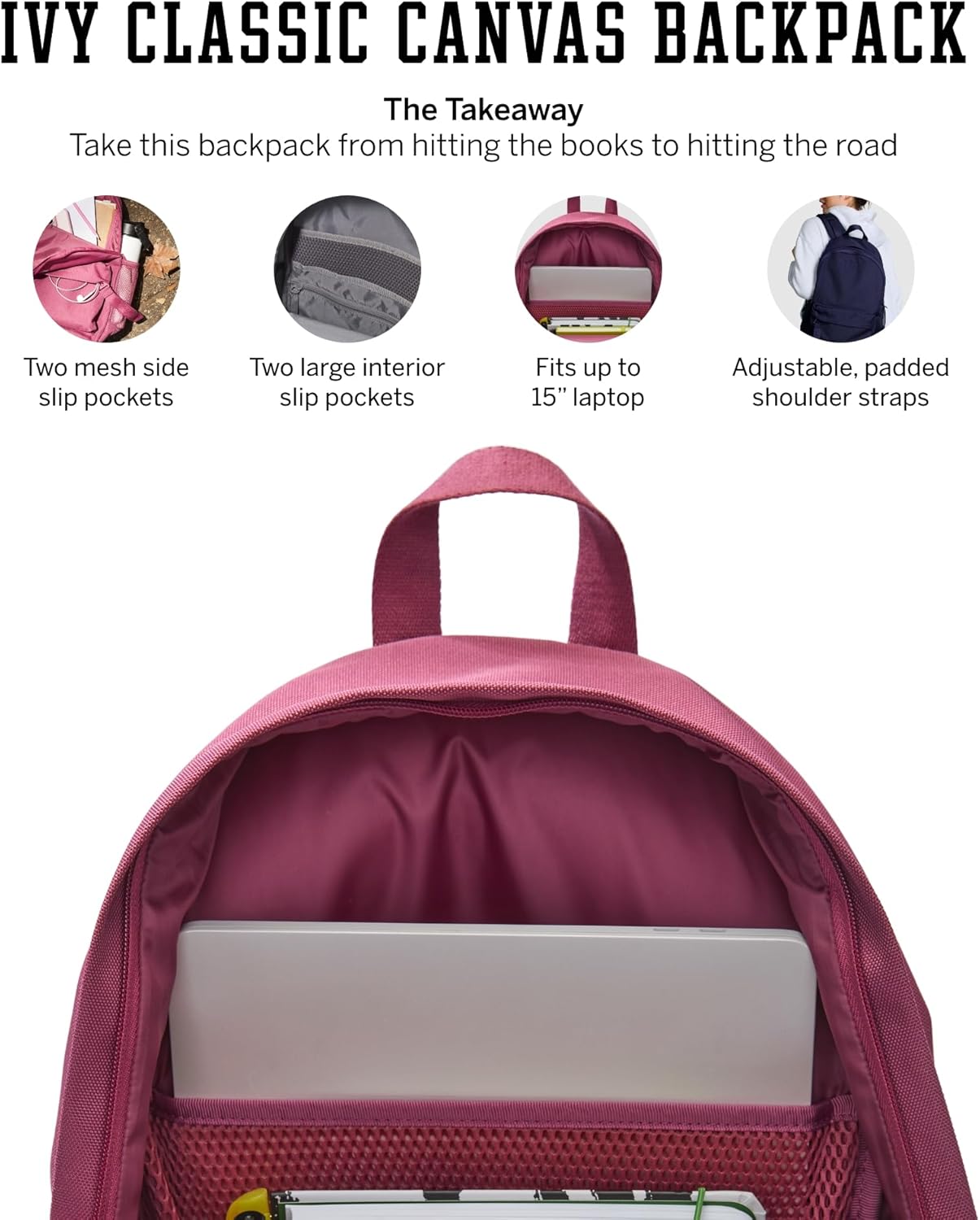 Victoria's Secret Classic Canvas Backpack - Stylish Black Design for Women | One Size Fits All