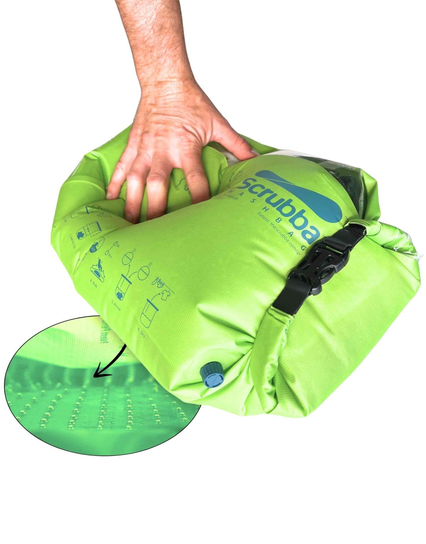 Scrubba Wash Bag Portable Washing Machine - Lightweight Manual Washing Machine for Travel, Camping, Laundry, Baby Clothes - Travel Essentials, Gift - use with Laundry Detergent/Sheets - 5.3 oz.