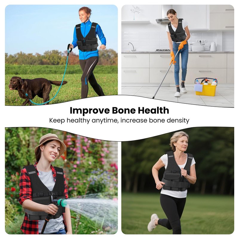 DMDG Adjustable Weighted Vest for Woman Men With Shoulder Pads 2-10 lbs, Weighted Vest For Walking, Running, Cross Training, Muscle Building,Improve Bone Health- Comfortable, Washable