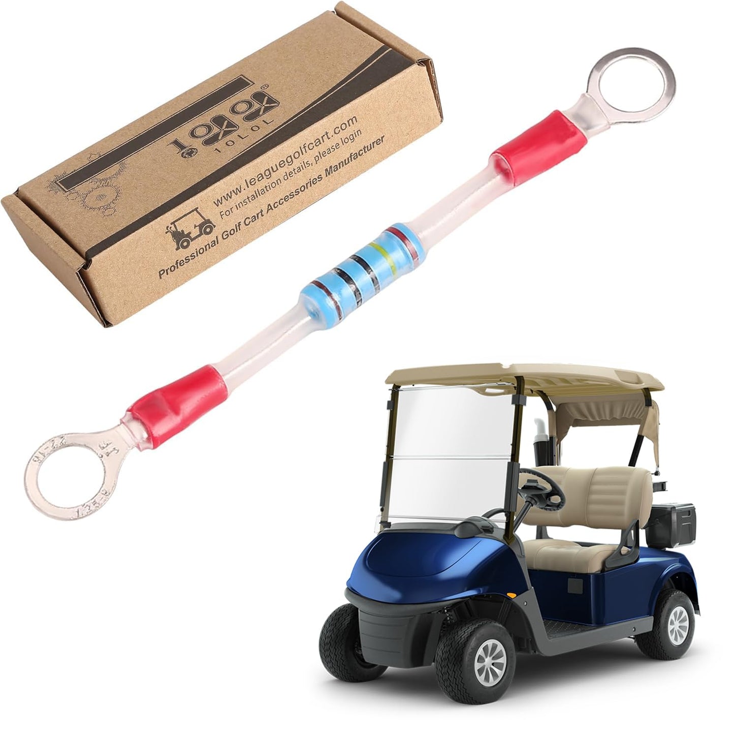 10L0L Golf Cart Solenoid Resistor Assembly for Club Car EZGO Columbia - Replaces OEM 1014947 21764G1 70592-87 - 1990-Up Golf Cart Replacement Parts