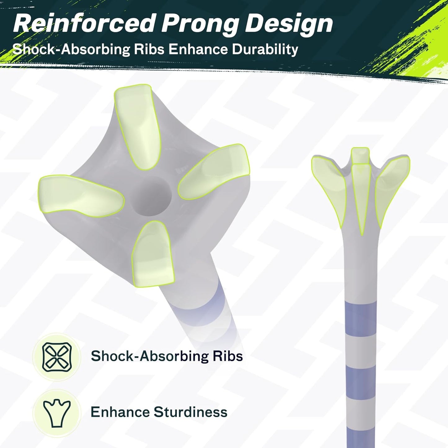 SAPLIZE Golf Tees - Upgraded 4-Prong Design for Reduced Friction & Side Spin | Available in 50/100/120/200 Pack