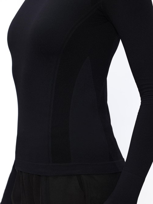 Long Sleeve Workout Tops for Women, Compression Shirt, Sports Running Shirt Breathable Athletic Top Slim Fit, Black, M