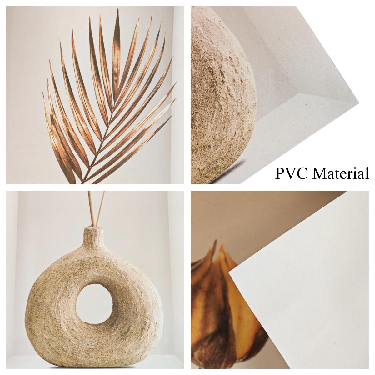 LOONELO 3D Dried Flower Vase Wall Stickers, 3Pcs Rustic Blossom PVC Wall Decals, Removable 3D Floral Wall Art for Living Room, Bedroom, Entryway, Sofa Backdrop, Yoga Studio, Office, Home Decor