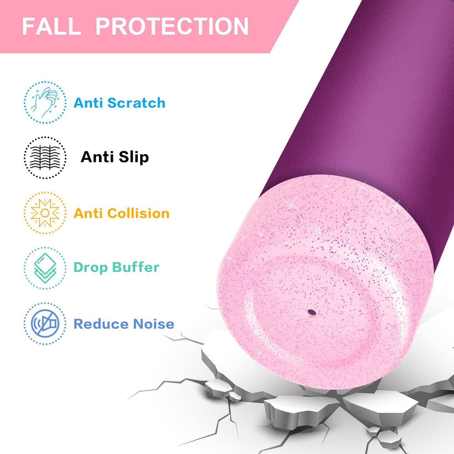 2PCS Glitter Silicone Boot for Owala Water Bottle 24 oz 32 oz 40 oz, Anti-Slip Protective Sleeve for Owala Twist,FreeSip and Flip Stainless Steel Water Bottle, BPA-Free, Dishwasher Safe, Accessories