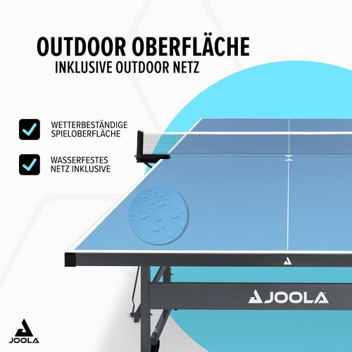 JOOLA Outdoor Table Tennis Table - Versatile Conference & Dining Table - Concrete Wood Look with Steel Net Set