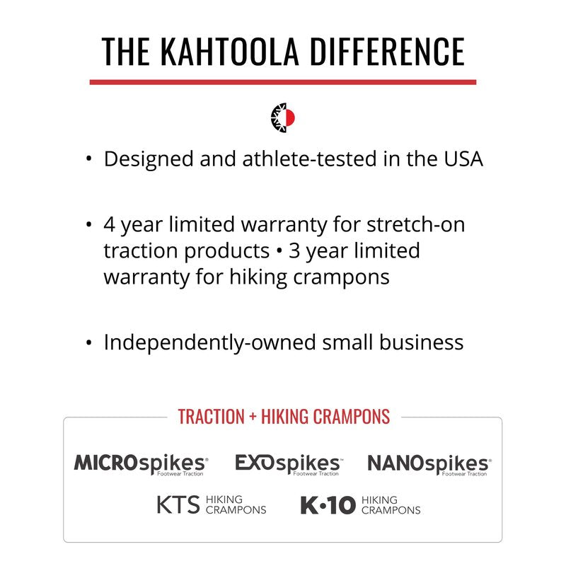 Kahtoola EXOspikes Footwear Traction for Winter Hiking & Running in Snow, Ice & Rocky Terrain - Black - Medium