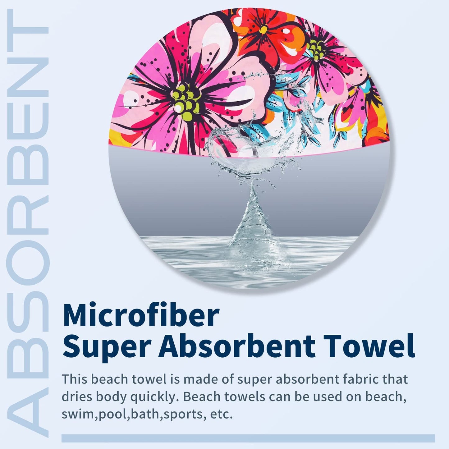 TwoYek Microfiber Thin Beach Towel Lightweight 71x32 inch Oversized Extra Large Sand Free Towels Fast Dry for Travel Pool Camping Sports Beach Accessories Vacation Essential Gift