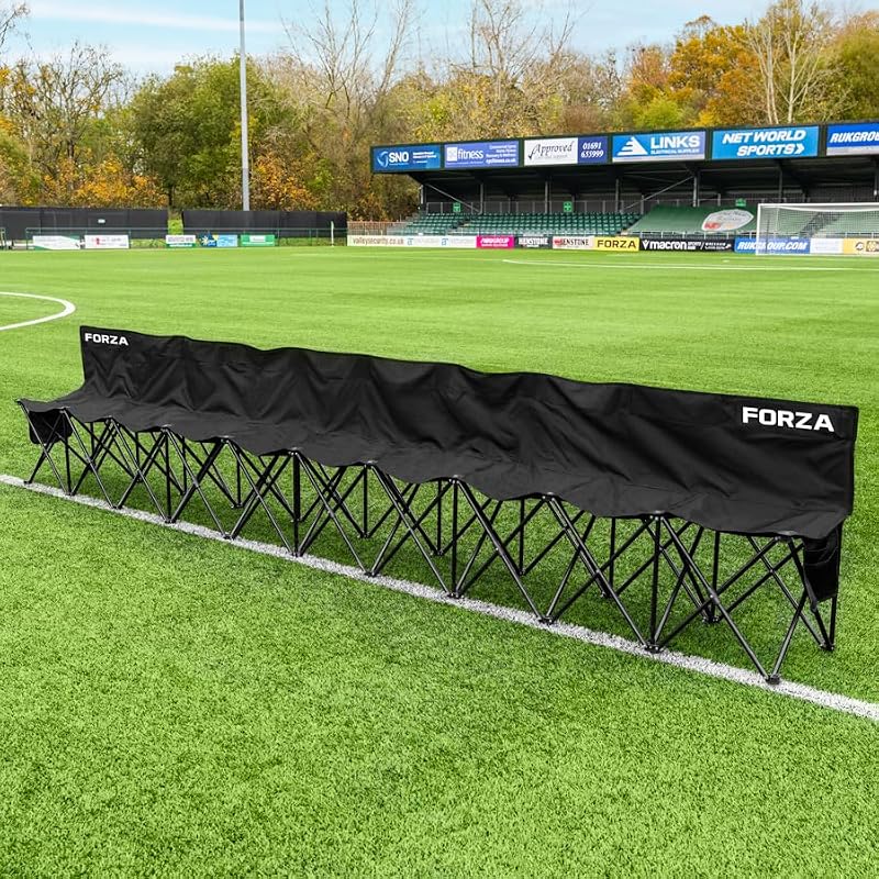 10-Seater Portable Team Bench - Heavy Duty Steel Frame with Carry Bag
