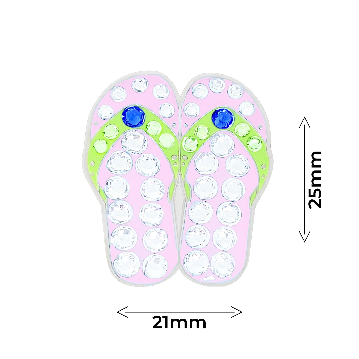 NAVIKA Pink Flip Flops Golf Ball Marker with Crystals | Hat Clip Included | Beach/Island Themed Accesory for Golfer | Pink Sandals Golfing Gift