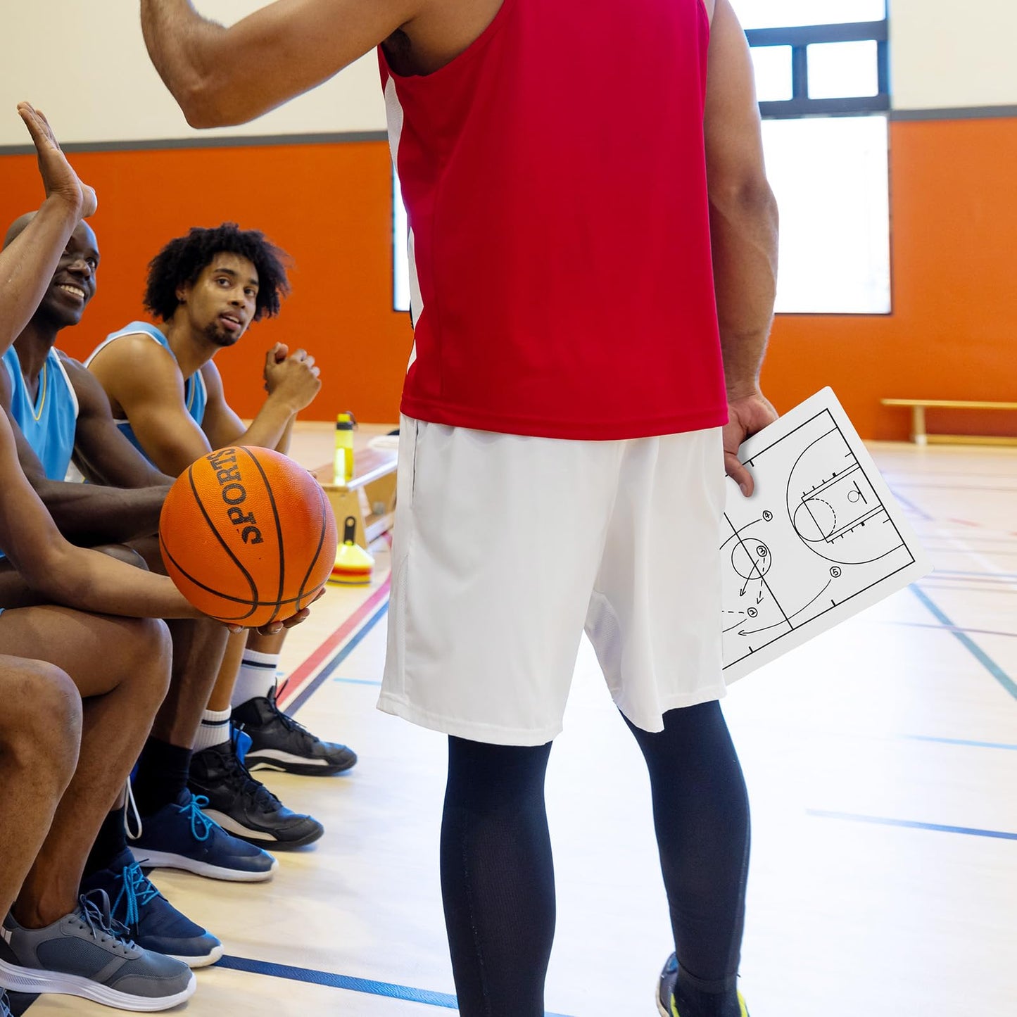 QUEENLINK Basketball Clipboard Dry Erase Double-Sided Coaching Board | Basketball Coaching Board, Dry Erase Clipboard, Double-Sided, Full Half Court, Coach Tactic, White Board for Coaches