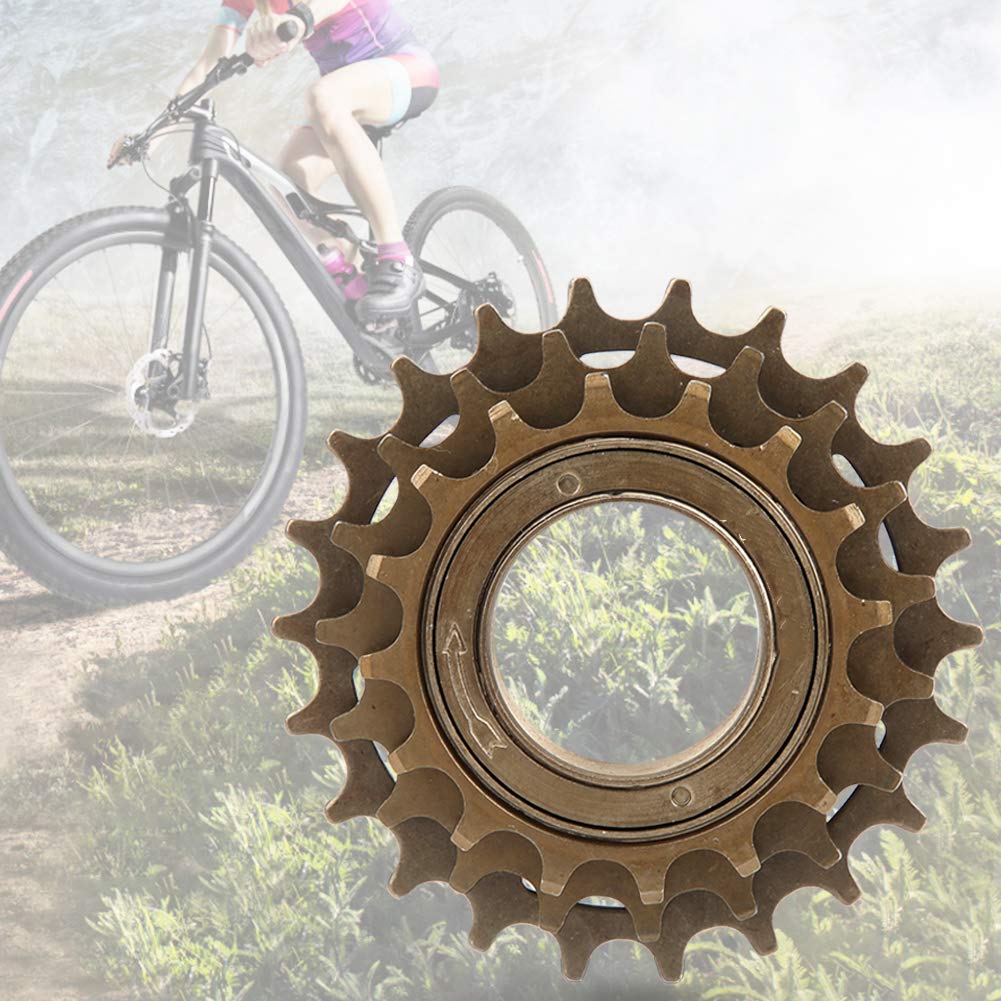 Tomotato Bicycle Freewheel, 3-Speed Threaded Freewheel with 16/19/22T Sprockets, Metal Replacement Part for Single Speed Mountain Road Bikes