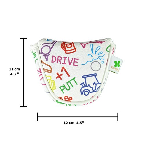 Foretra Driver Headcover Golf Club Covers Blade Mallet Putter Cover Hybrid Fairway Wood Head Cover Icons Pattern Novelty Golf Accessories for Most Brands