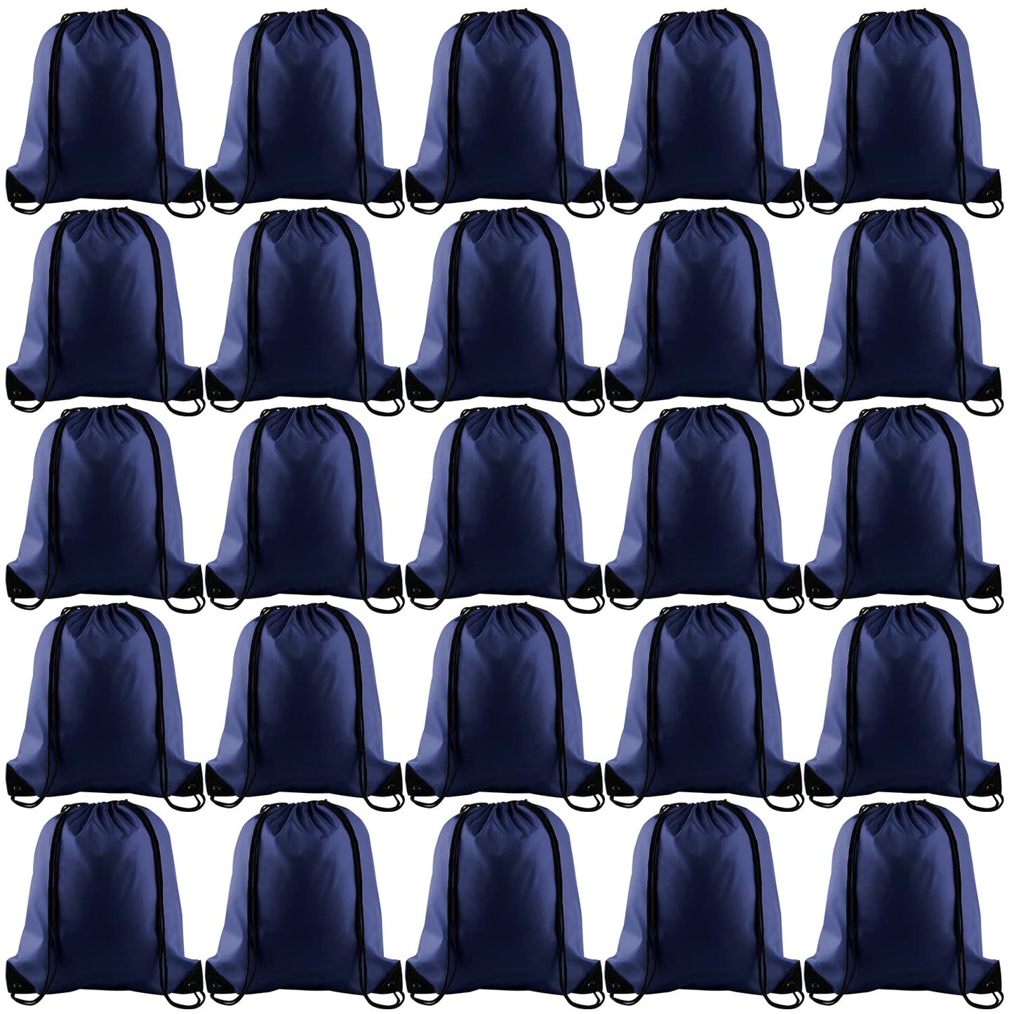 KUUQA 50Pcs Navy Blue Drawstring Backpack Bulk Drawstring Bags String Bags Storage Bags Gym Backpack for Sport Gym Traveling