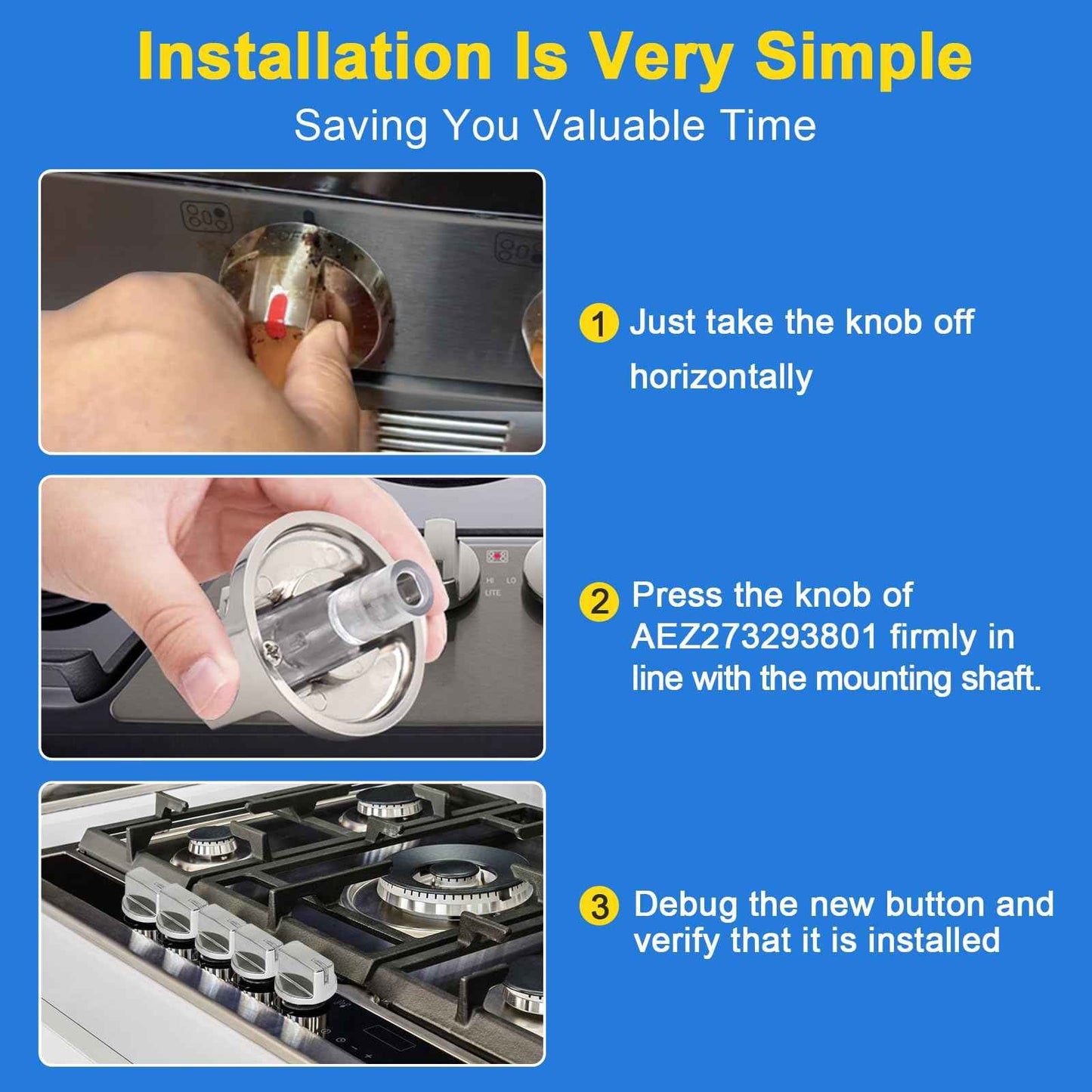 Teknorke AEZ73293801 for lg Stove knobs Replacements - Burner Control Knob Assembly Replacement, for lg Cook top Replacement knobs EBZ60710601, 2025031, AH3639420, EA3639420, AP5594929(5pcs)