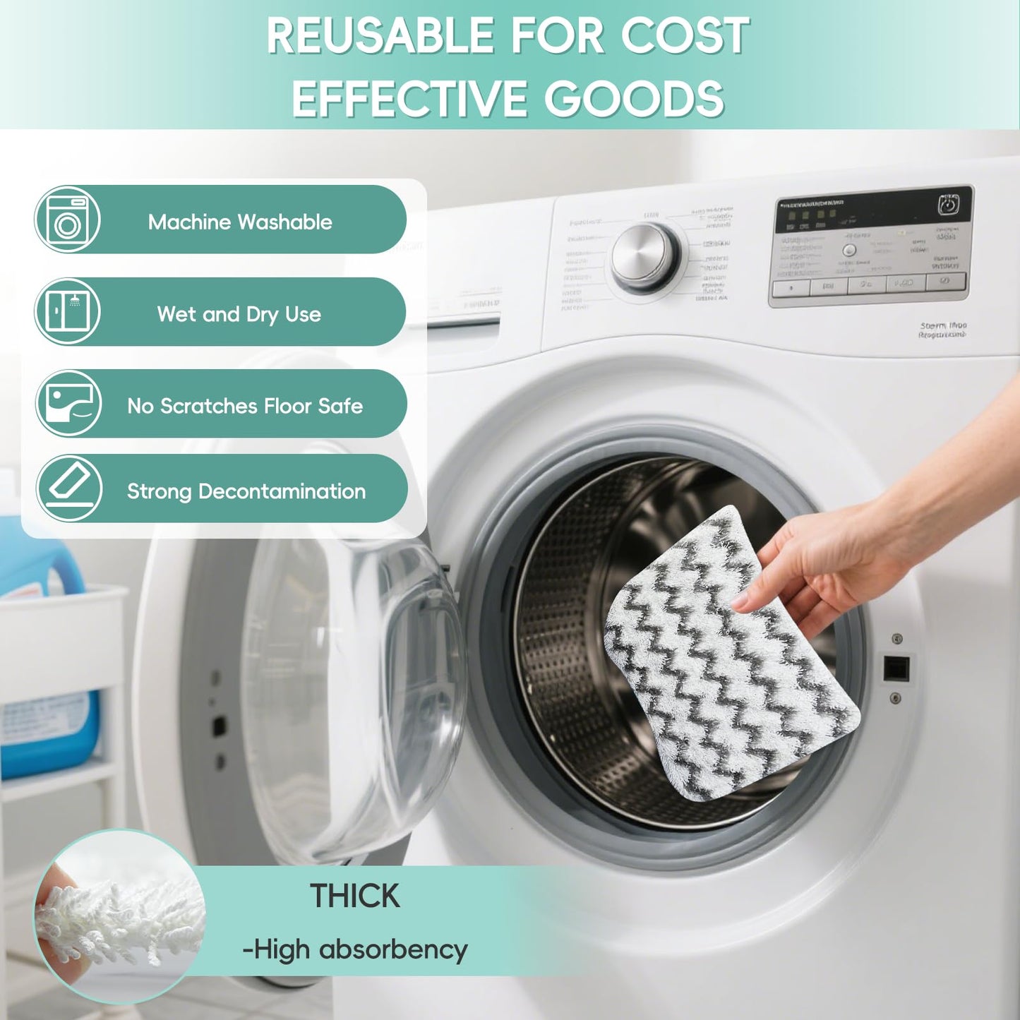 Steam Mop Replacement Pads For Shark Steam Mop S1000/S1000A/S1000C/S1000WM/S1001C, Reusable Microfiber Steam Mop Pads, Washable Floor Steamer Pads For All Floor Clean, 4PCS, Upgrade No Scratch