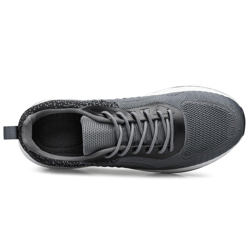 TIANYUQI Mens Slip On Walking Running Shoes Lightweight Breathable Comfortable Non Slip Athletic Fashion Sneakers Mesh Casual Sports Dusky Grey Size 12