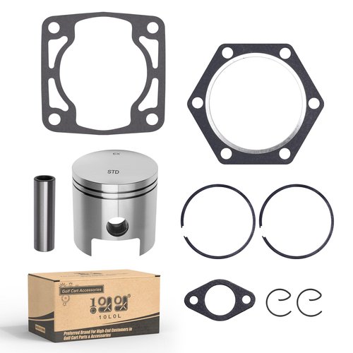 10L0L Golf Cart Piston & Gasket & Piston Rings Kit Compatible with EZGO 2 Cycle 1989-1993 Gas Golf Cart Model, Standard Bore 3PG OEM# 24624-G1 26519-G03