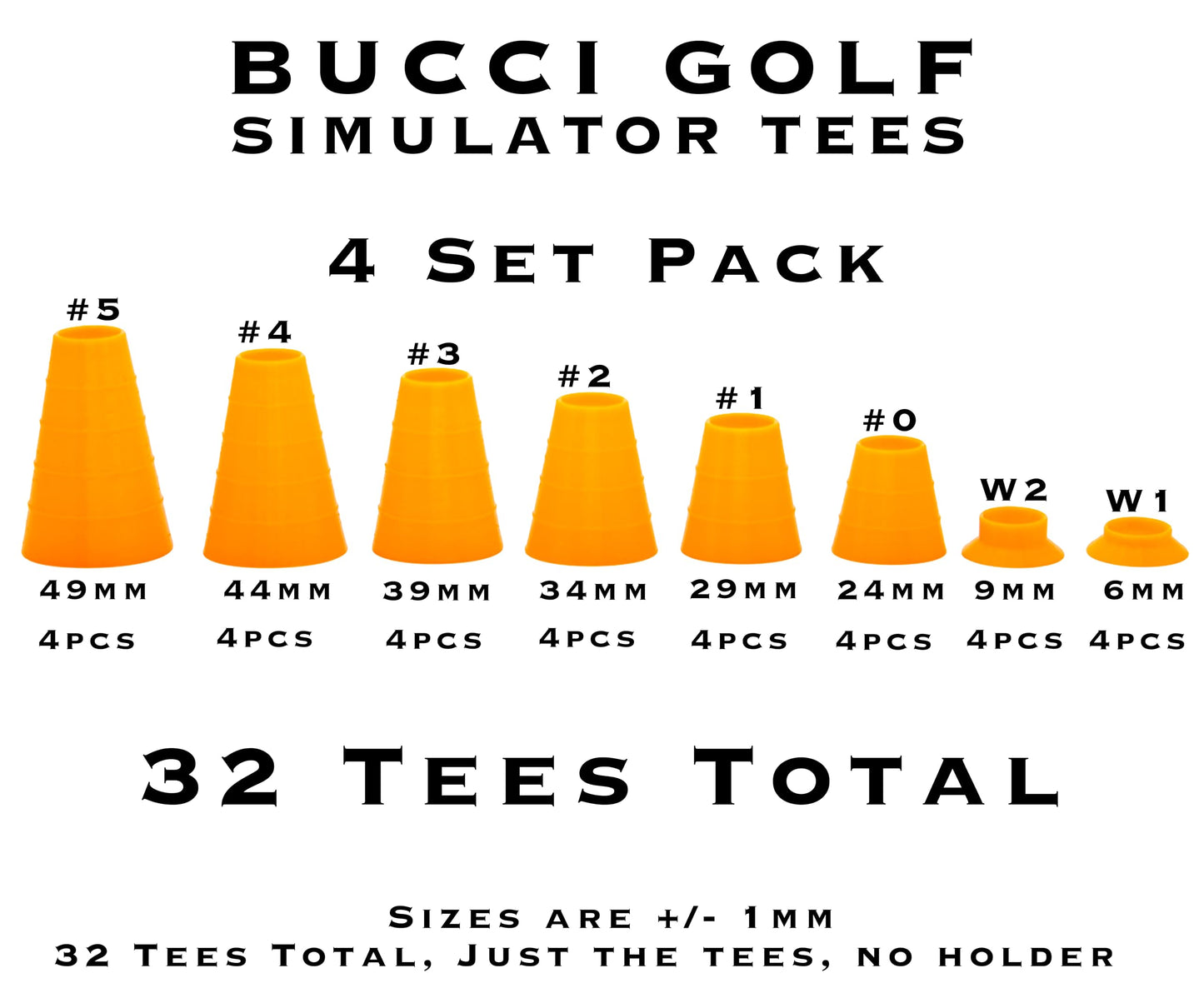 BUCCI GOLF Golf Simulator Tees 32 Piece Set, Visit The Store mor Options and Bulk Quantities