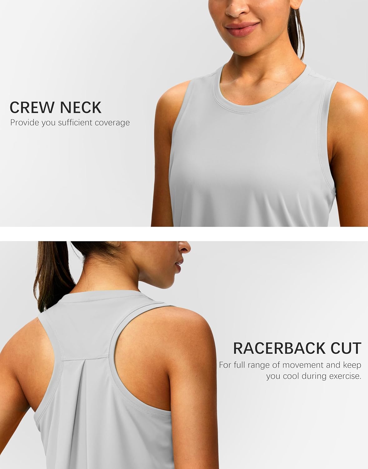 Skiennix Women's Racerback Workout Tank Tops - Sleeveless Loose Fit Yoga & Running Gym Shirts