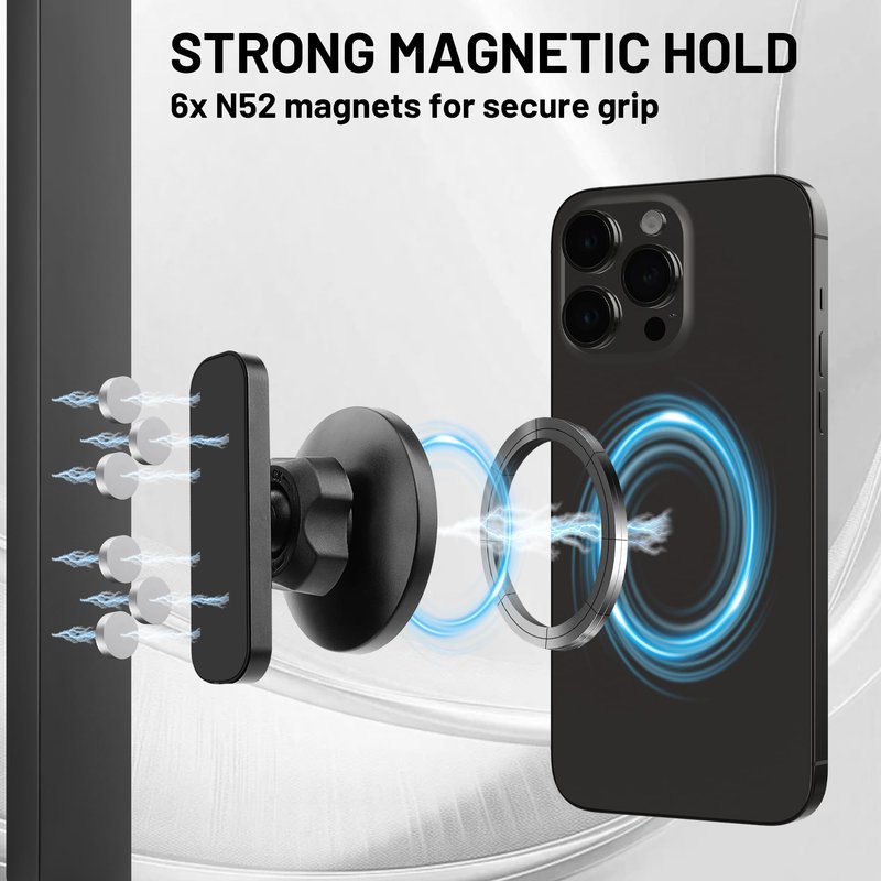 Amviner Magnetic Golf Cart Phone Holder Compatible with MagSafe, Compatible with iPhone 16 Pro Max Plus 15 14 13 12 Mini Fits EZGO, Club Car, Yamaha, Icon