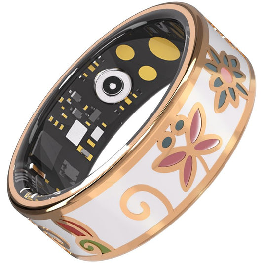 lumthou Enamel Craft Smart Ring for Women & Men - No Subscription Fee Fitness Tracker with Sleep Tracking, Heart Rate, SpO2 - IP68 Waterproof for iPhone Android - Activity Tracker, Remote Camera (10)