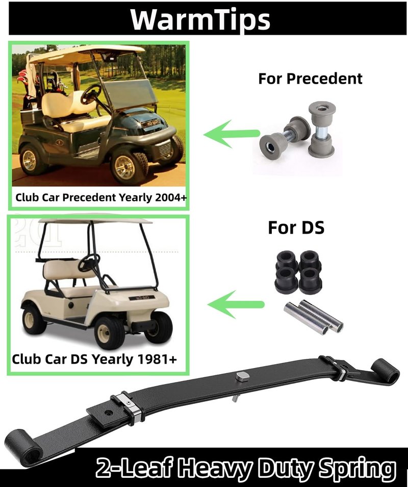 Dr.Acces Golf Cart Heavy Duty Front Leaf Spring 2-Leaf Spring for Club Car Heavy Duty Front Leaf Spring
