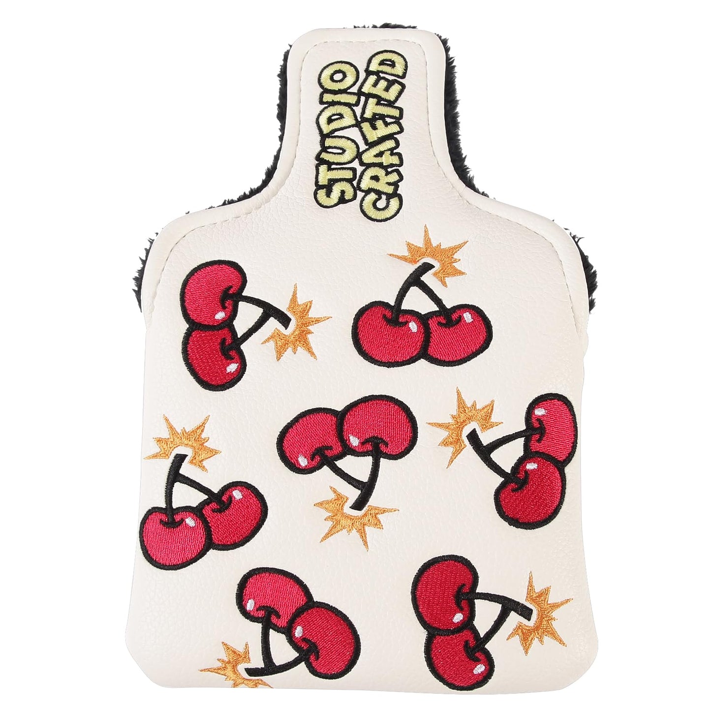 Studio Crafted Golf Cherry Bombs Mallet Putter Cover Magnetic Golf Putter Headcover (White)