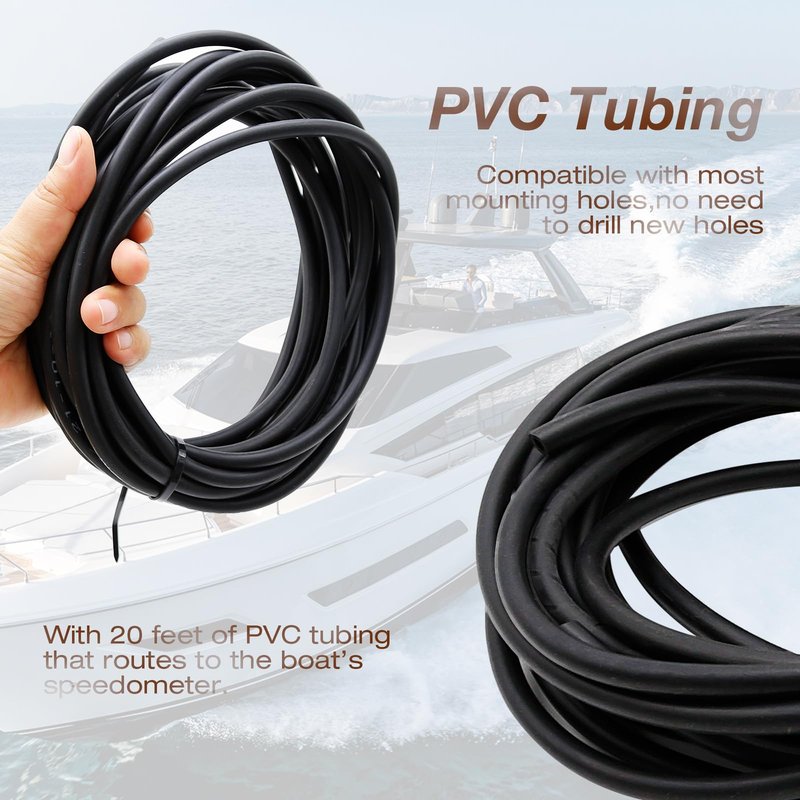 UOIENRT Marine Boat Speedometer Pitot Kit with 20 FT PVC Tubing Automatic Kick-up Tube Assembly Up to 80 MPH