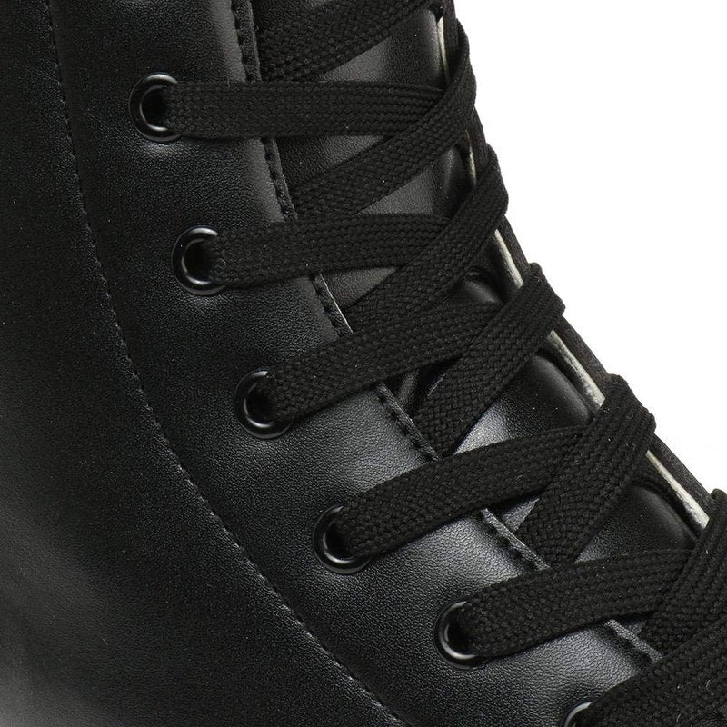 YYW Roller Skates for Women Men, High Top PU Leather Classic Double-Row Indoor Outdoor Roller Skates for Beginner a Shoes Bag (Black Flash Wheel, 37)