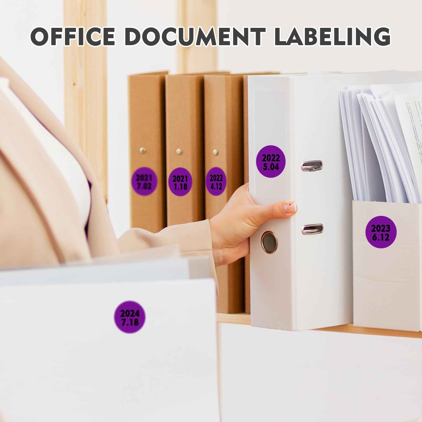 PARLAIM 10000 PCS 1 inch Colored Dot Stickers Round Color Coding Labels,10 Rolls Polka Circle Dots Bulk for Office Classroom, Purple