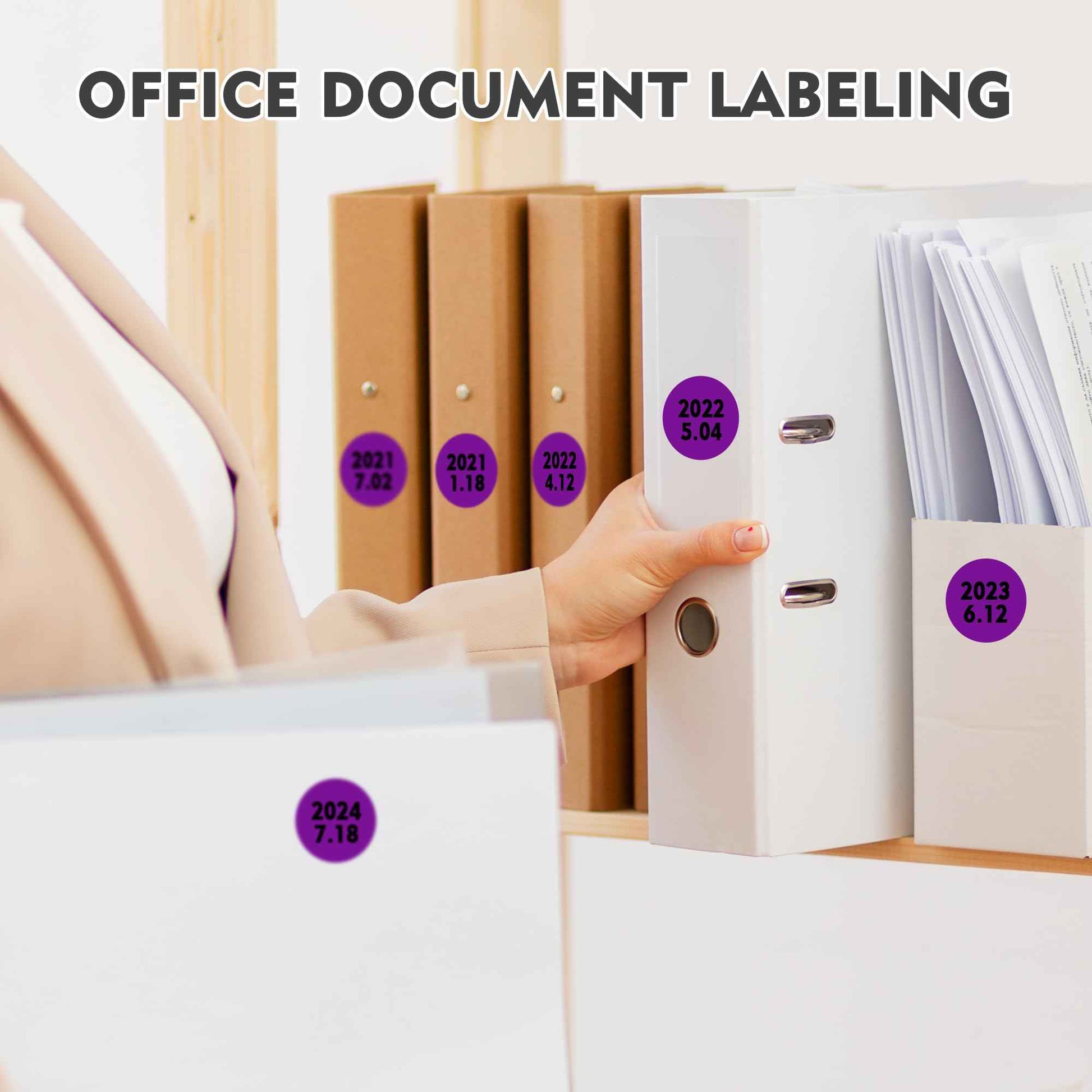 PARLAIM 10000 PCS 1 inch Colored Dot Stickers Round Color Coding Labels,10 Rolls Polka Circle Dots Bulk for Office Classroom, Purple