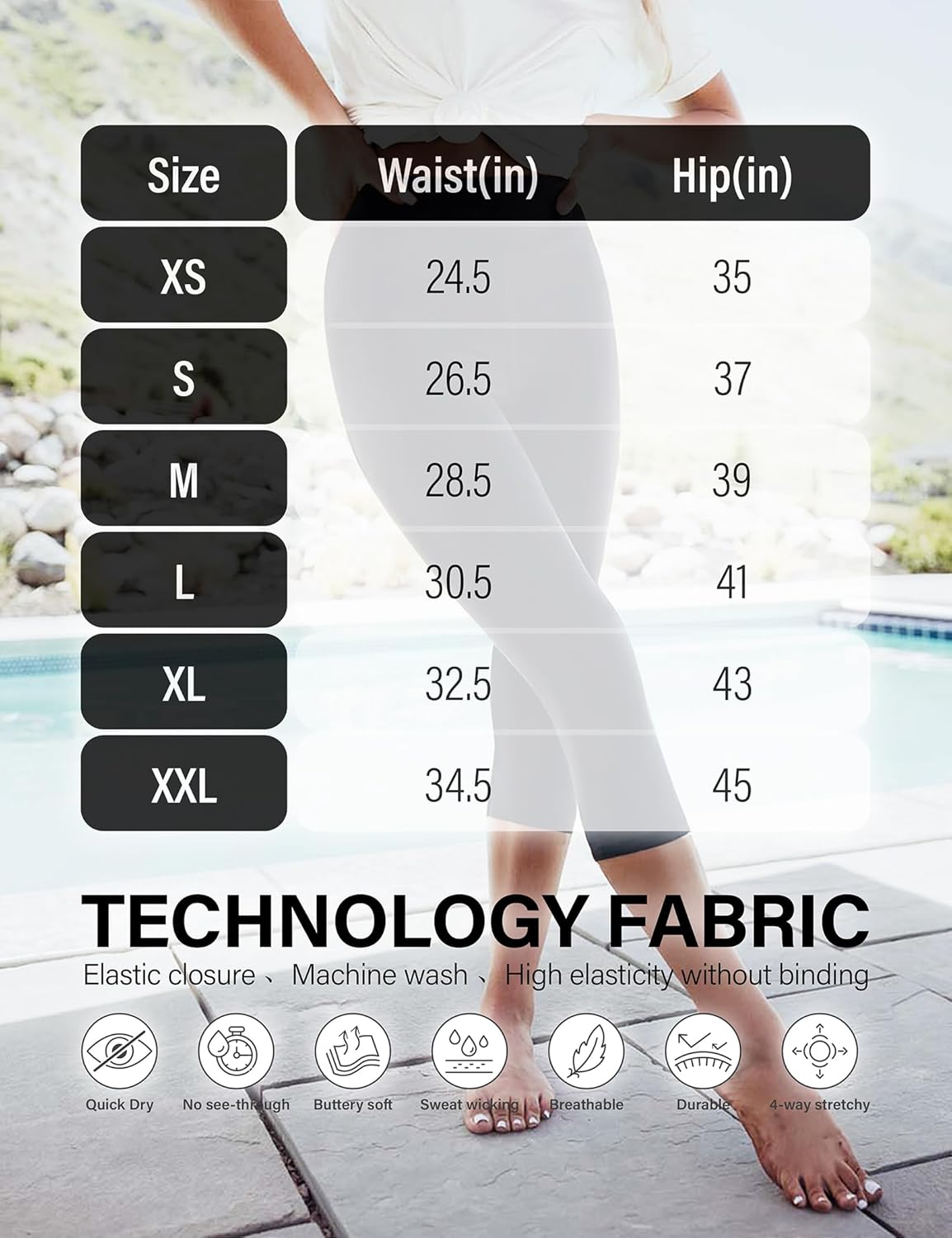 Skiennix High Waisted Leggings - Buttery Soft Full Length Capri Pants with Pockets for Women