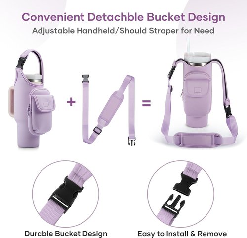 Bufilea Carrier Bag - Insulated Neoprene Crossbody Bag with Phone Holder for Stanley 40/30oz Tumbler