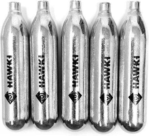 Hawki 12 Gram CO2 Cartridges - Ideal for Air Guns, BB Guns, Airsoft Pistols & Paintball Gear