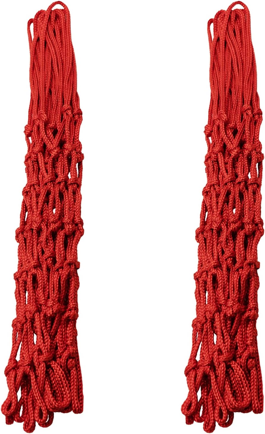 Sanung Basketball Net Replacement - Heavy Duty Anti-Whip Design | 12 Loops, Red, Standard Size for Indoor/Outdoor Use