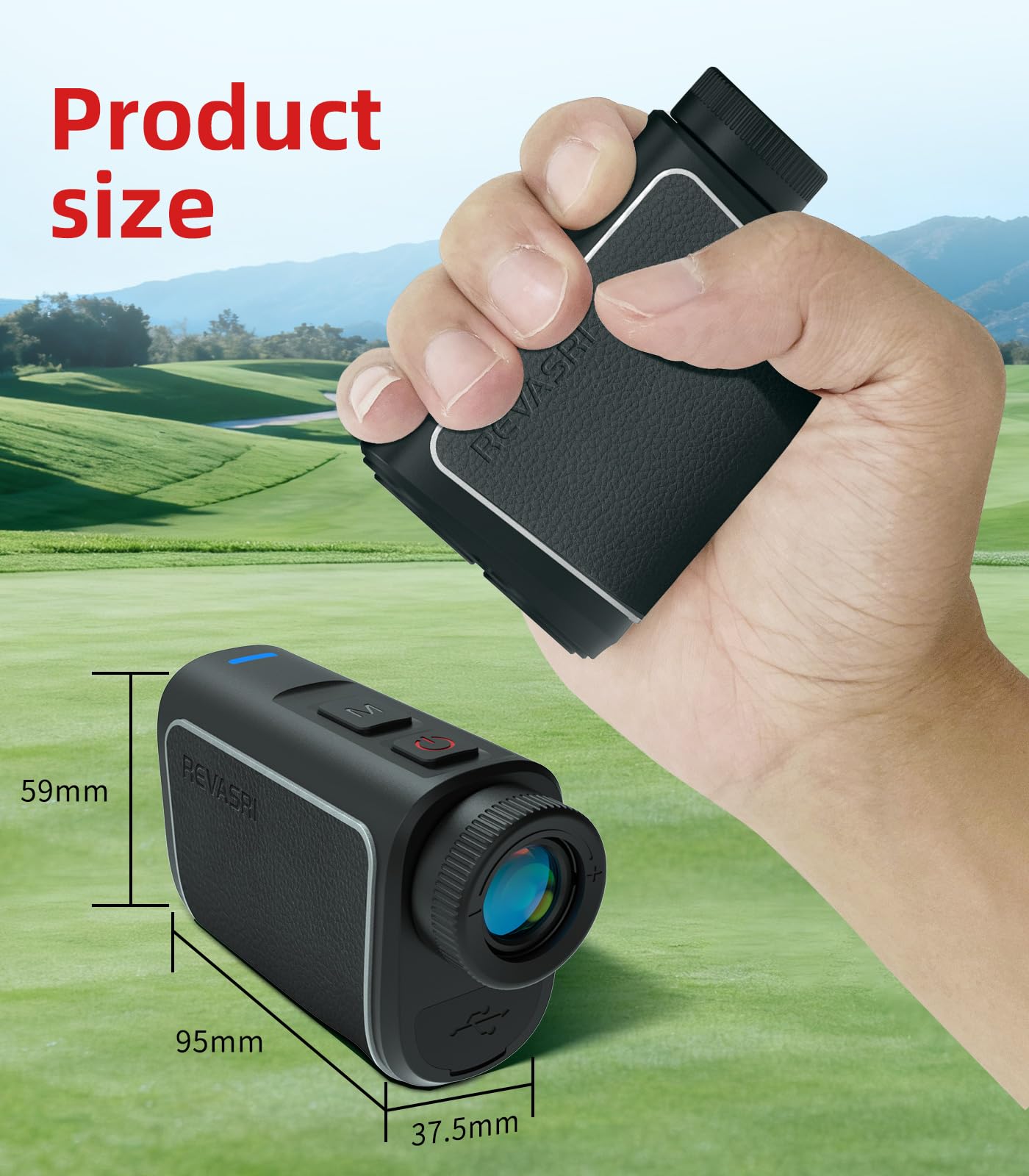 REVASRI Range Finder Golf Rangefinder with Slope, 1000 Yards Golf Range Finder with Magnetic, 6X Magnification, Flag Locking Vibration, Must Accessories for Golfer