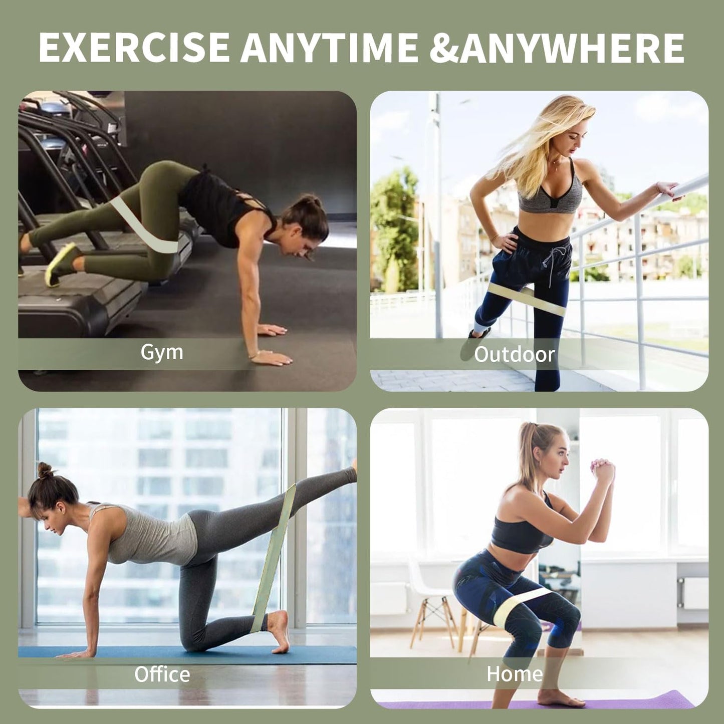 KANGFITER Non-Slip Fabric Resistance Bands for Working Out, Loop Exercise Bands for Booty Leg, Butt, Glute, Stretch Workout Bands for Women & Men, Hip Elastic Bands for Home Gym Fitness, Yoga, Pilates