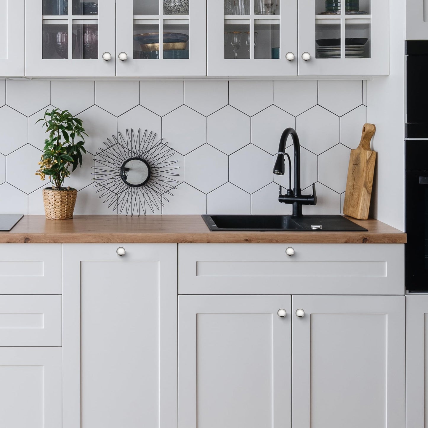 JOY DECOR 10 Pack Brushed Nickel Cabinet Drawer Hardware 30mm Kitchen Cabinet Knobs Drawer Pulls with Installation Screws for Dressers Kitchens Cupboard