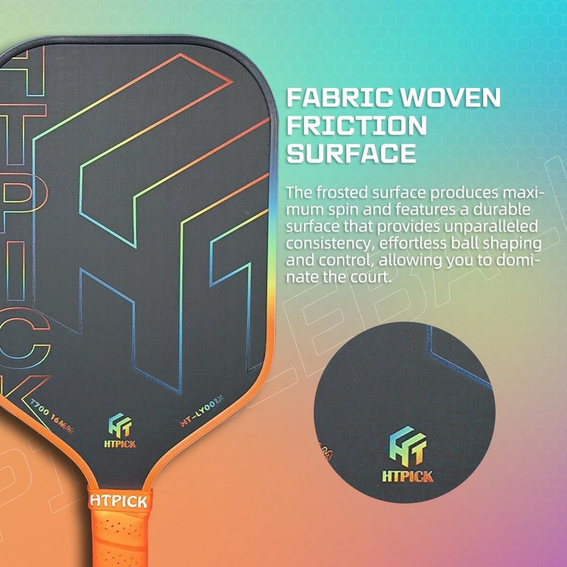 Pickleball Paddles, T700 Carbon Fiber Pickleball Paddle with PP Honeycomb Core 16mm Thickness, Enhanced Shock Absorption for Ultimate Spin & Consistency