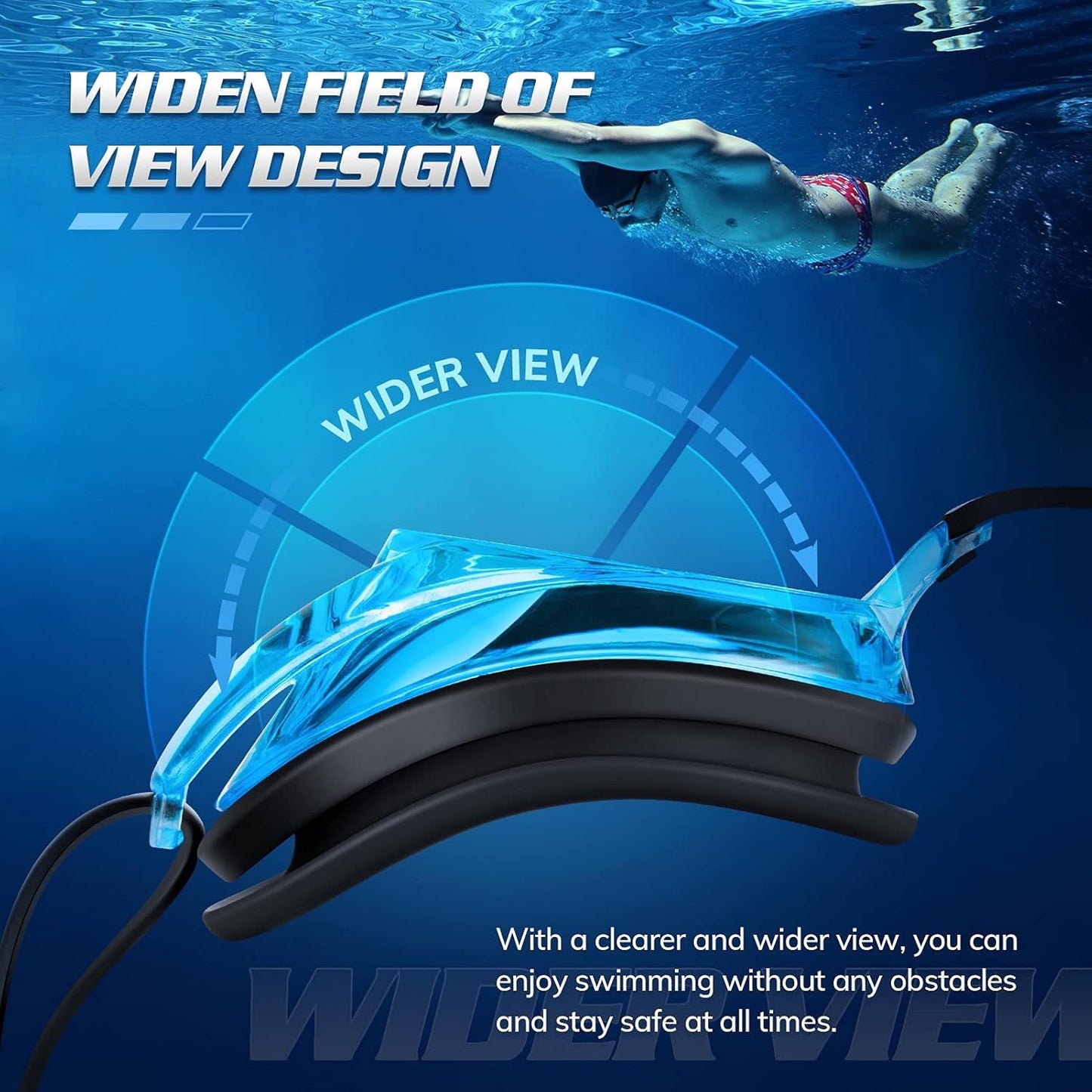 Portzon Swim Goggles - Anti-Fog, Leak-Proof Design for Adults | Clear Lens for Optimal Visibility