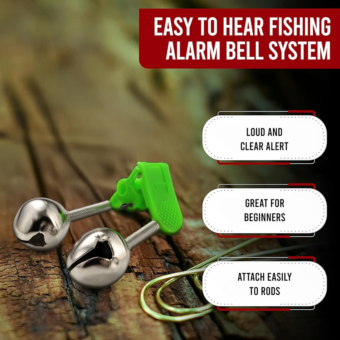 Skiennix Fishing Bells for Rods - Enhanced Bite Detection | Durable & Lightweight Design